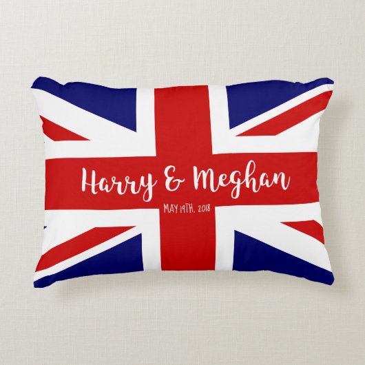 Coussins Décoratifs Harry & Meghan | Commémoration du mariage royal (Devant)