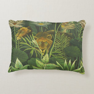 Coussins Décoratifs Henri Rousseau Jungle Tropical Lion Impression Vin