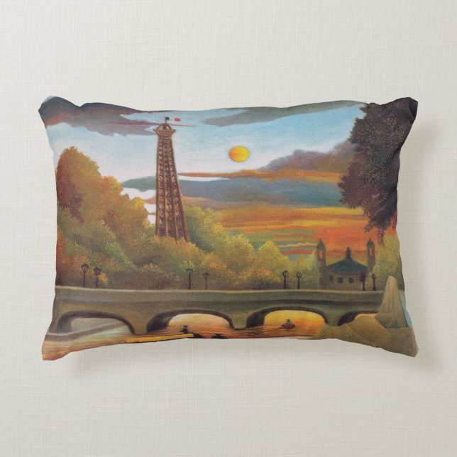 Coussins Décoratifs Henri Rousseau - Seine et Tour Eiffel au coucher d (Devant)