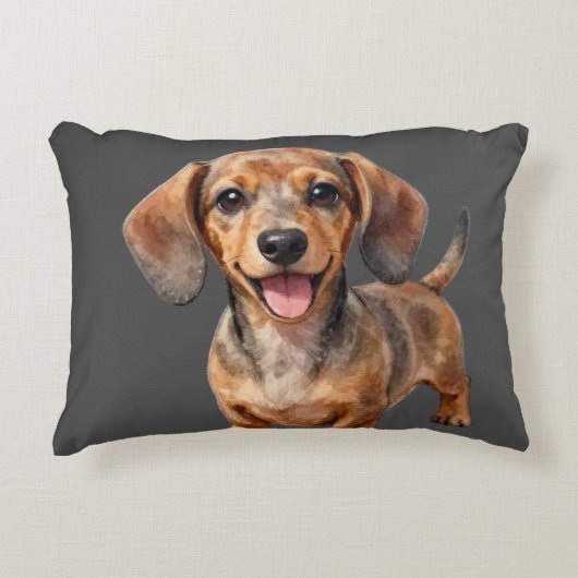 Coussins Décoratifs Heureux chiot teckel (Devant)