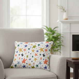 Coussins Décoratifs Hiver Cosy avec Motif Étoilé Coloré Vibrant