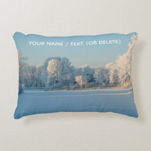 Coussins Décoratifs Hiver Neige Froid Lac Trees Paysage Panorama