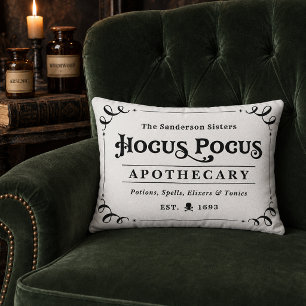 Coussins Décoratifs Hocus Pocus Apothicaire Halloween noir et blanc