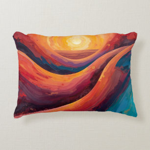 Coussins Décoratifs Horizon radiant - Peinture Abstraite vibrante au c