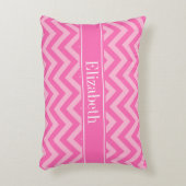 Coussins Décoratifs Hot Pink #2 Cotton Candy LG Chevron Nom Monogram (Devant(Vertical))