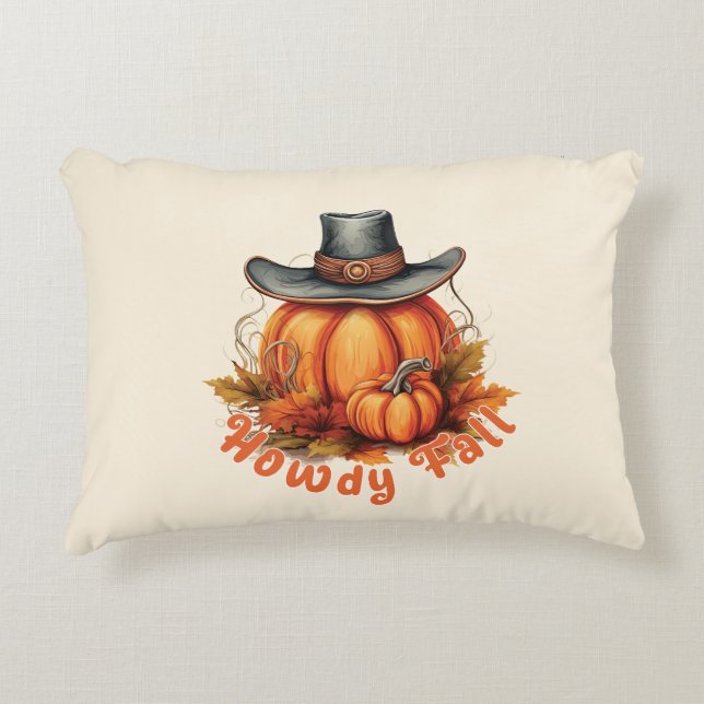 Coussins Décoratifs Howdy Fall - Vibes d'automne rustiques (Devant)