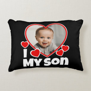 Coussins Décoratifs I Heart My Son Photo Personnalisée