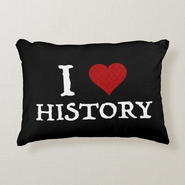 Coussins Décoratifs I Love (Heart) History (Devant)