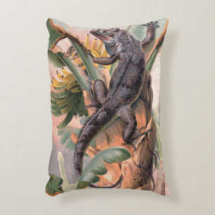 Coussins Décoratifs Iguana noire tropicale, animal Vintage de reptile 
