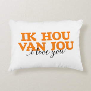 Coussins Décoratifs Ik Hou Van Jou/je t'aime mots néerlandais