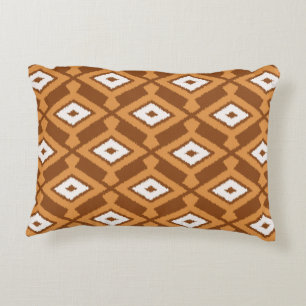 Coussins Décoratifs Ikat Motif - Brown, rouille et crème