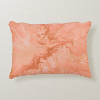 COUSSINS DÉCORATIFS ILLUSTRATION ABSTRAITE DE PASTEL CORAL