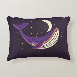 Coussins Décoratifs Illustration colorée portrait de la baleine mignon