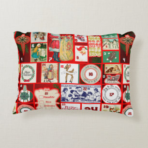 Coussins Décoratifs Illustration de bloc de l'Avent de Noël carré Art