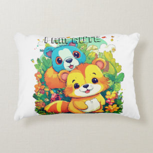 Coussins Décoratifs Illustration de dessin animé d'animal mignon je su