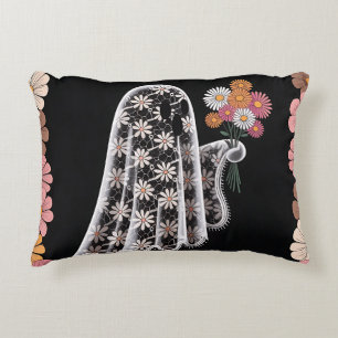Coussins Décoratifs Illustration de la dentelle lunaire avec floral