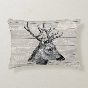 Coussins Décoratifs Illustration de la tête de cerf vintage