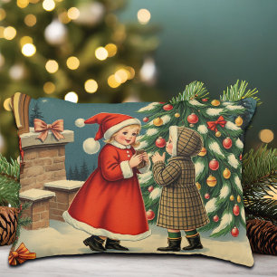 Coussins Décoratifs Illustration de Noël Vintage