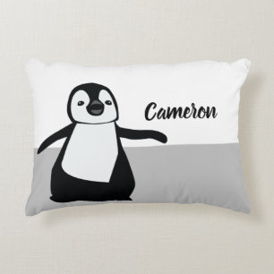 Coussins Décoratifs Illustration de pingouin noir blanc mignon personn