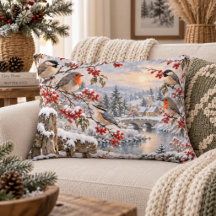 Illustration de village enneigé avec baies d'hiver