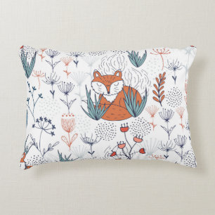 Coussins Décoratifs Illustration forestière de l'enfant, renards et fl