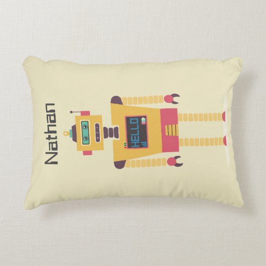 Coussins Décoratifs Illustration robotique rétrospective pour enfants (Devant)