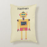 Coussins Décoratifs Illustration robotique rétrospective pour enfants<br><div class="desc">Robot de jouet style rétro cool sur coussin enfant personnalisé.</div>