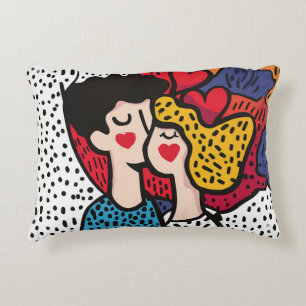 Coussins Décoratifs Illustration romantique d'un couple amoureux