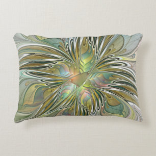 Coussins Décoratifs Imaginaire Floral Fleur Art Fractal Moderne Avec O
