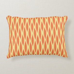 Coussins Décoratifs Impression à ruban du milieu du siècle - orange et