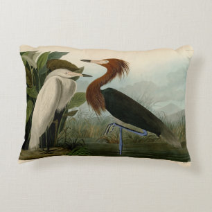 Coussins Décoratifs Impression de Héron Pourpré d'Audubon : Art d'Oise