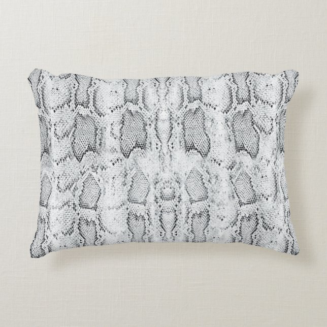 Coussins Décoratifs Impression de peau de serpent Python blanc (Devant)