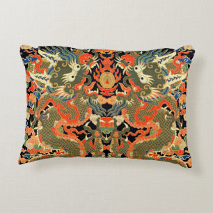 Coussins Décoratifs Impression de textile de dragon chinois vintage Ar
