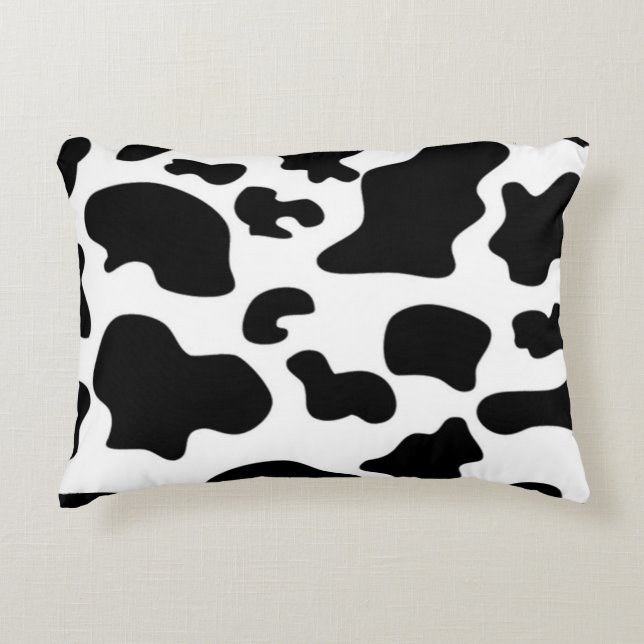 Coussins Décoratifs Impression de vache noire et blanche (Devant)
