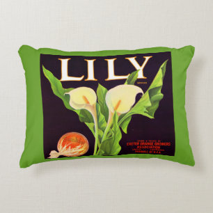 Coussins Décoratifs Impression étiquette de caisses orange Lily 1930