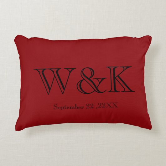 Coussins Décoratifs Initiale de monogramme de couple de mariage d'anni (Devant)