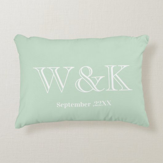 Coussins Décoratifs Initiale de monogramme de couple de mariage d'anni (Devant)