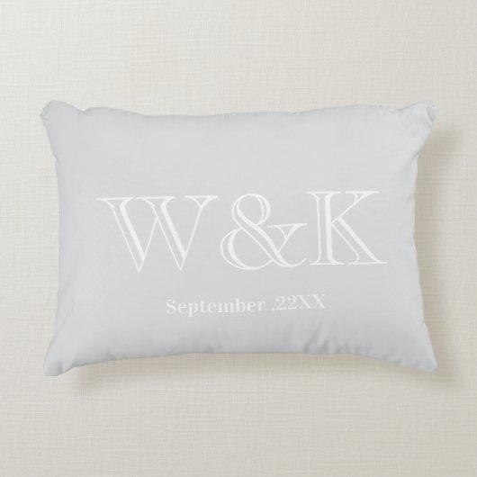 Coussins Décoratifs Initiale de monogramme de couple de mariage d'anni (Devant)