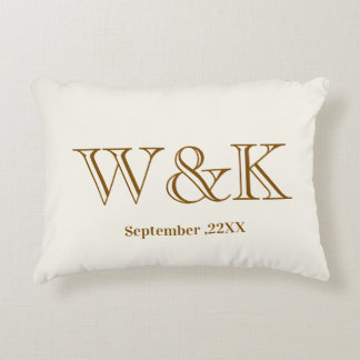 Coussins Décoratifs Initiale de monogramme de couple de mariage d'anni