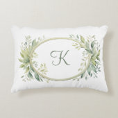 Coussins Décoratifs Initiale monogrammée Eucalyptus Verdure  (Devant)