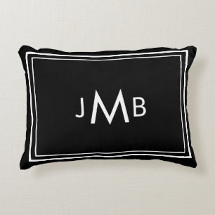 Coussins Décoratifs Initiales monogrammées minimalistes blanches sur n