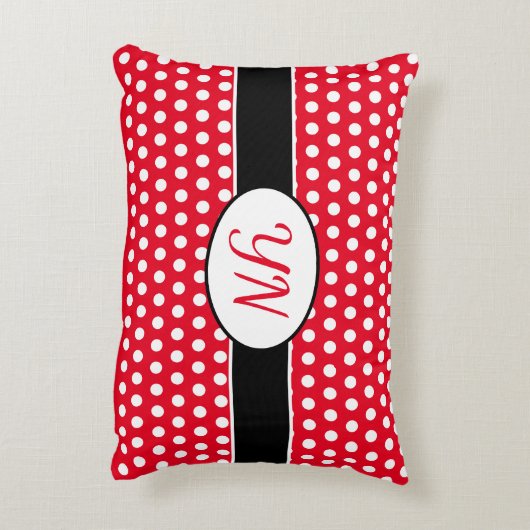 Coussins Décoratifs Initiales personnalisées Point Polka (Dos(Vertical))