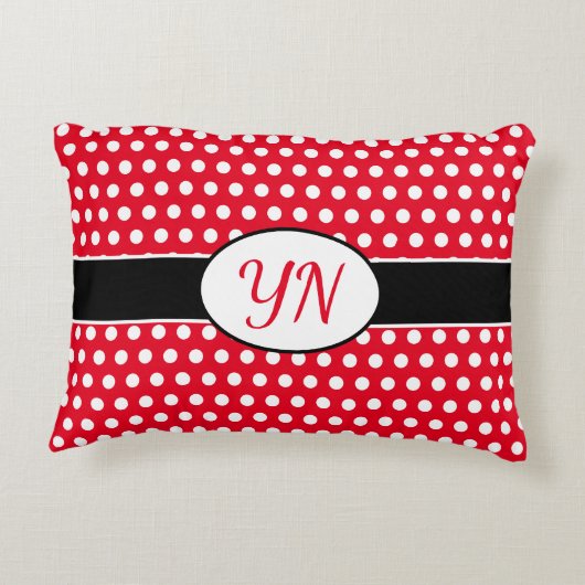 Coussins Décoratifs Initiales personnalisées Point Polka (Dos)