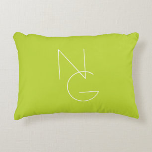 Coussins Décoratifs Initiales superposées Modernes 2 Vert Citron