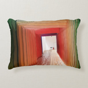 Coussins Décoratifs Intérieur du hall en bois vert et rouge