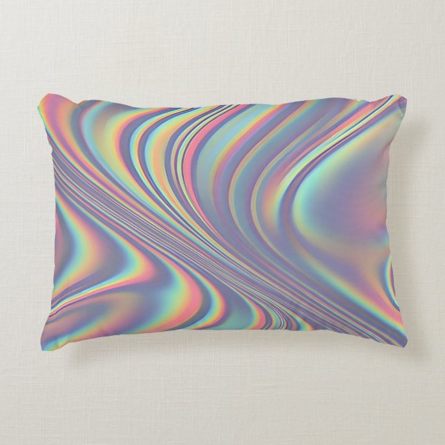 Coussins Décoratifs Iridescent Holographic Swirl Texture (Devant)