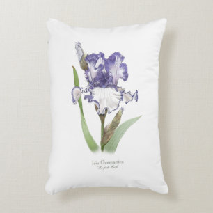 Coussins Décoratifs Iris Pourpre à Ruffles Art Botanique Floral