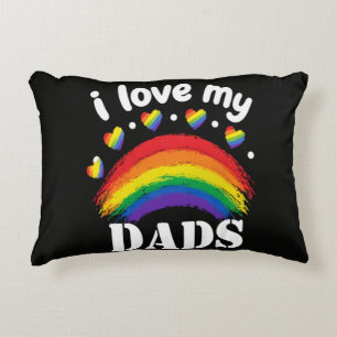 Coussins Décoratifs J'aime la fierté arc-en-ciel de mes papas