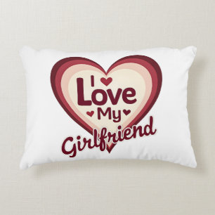 Coussins Décoratifs J'aime ma petite amie personnalisé