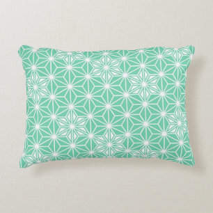 Coussins Décoratifs Japonais Asanoha motif - aqua clair